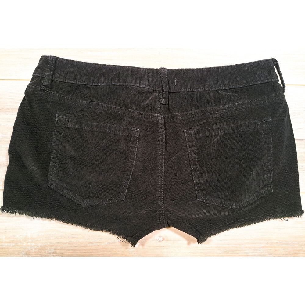 Roxy Womens Black Corduroy Cut Off Shorts Low Rise Frayed Hem Size 7 - Picture 2 of 12